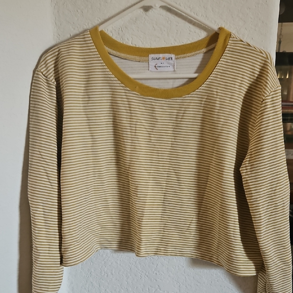 Sunflower Mustard Striped Long Sleeve Top
